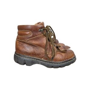 Double H Boots Womens 7 Brown Leather Ankle Boots Kilt Western Lace‎ Up